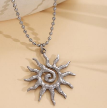 Spiral Sun Pendant Necklace