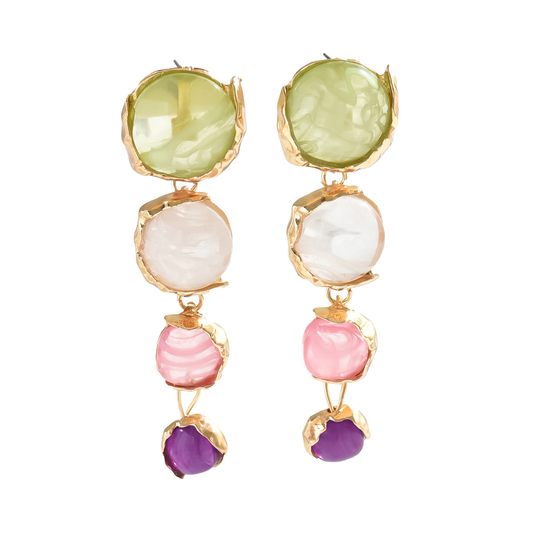 Gemstone Cascade Drop Earrings