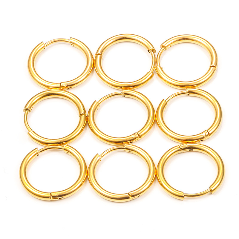 18K Gold Plated Stainless Steel Circle Hoop Earrings – Hypoallergenic