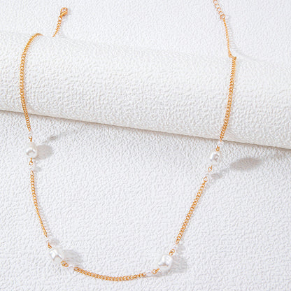 Gold Pearl Belly Waist Chain – Baroque Faux Pearl Body Chain for Women
