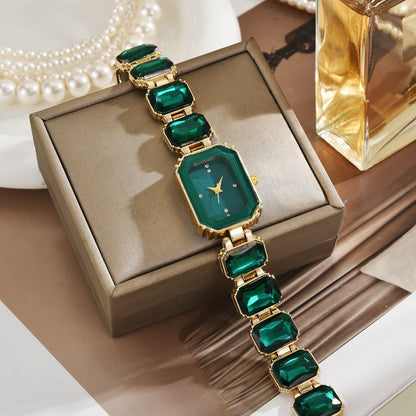 Women's Elegant Rock Candy Gemstone Bracelet Watch – Luxury Niche Charm