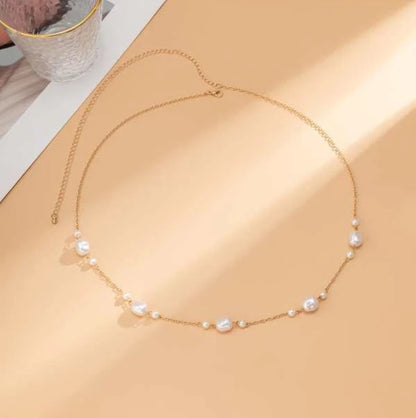 Gold Pearl Belly Waist Chain – Baroque Faux Pearl Body Chain for Women