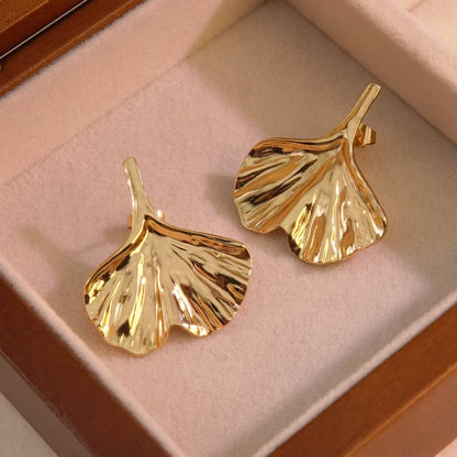 Fashion geometry Leaf Necklace & Earrings Set – Sculptural Statement Jewelry for Women