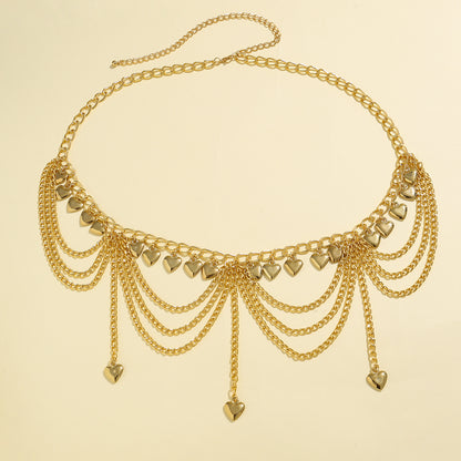 Multilayer Gold Charm Tassel Waist Chain – Butterfly, Heart, Star & Coin Pendant Body Jewelry