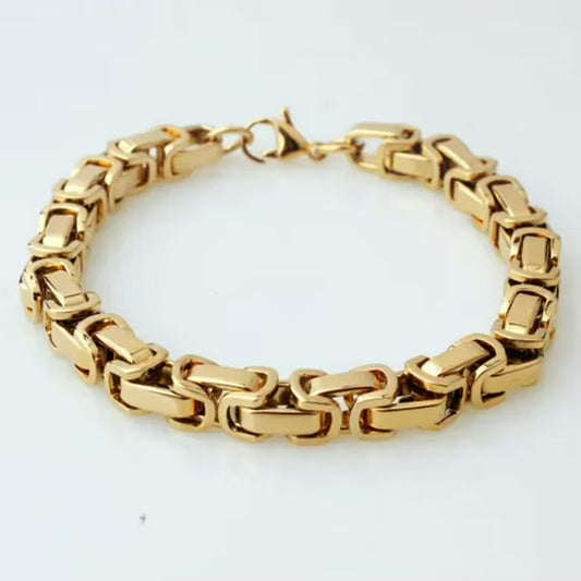 Men's Titanium Steel Byzantine Imperial Chain Bracelet