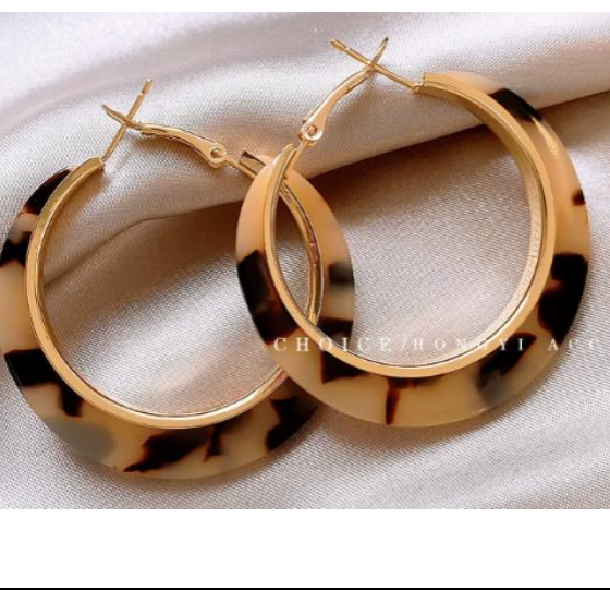 Vintage Leopard Print Alloy Hoop Earrings – Light Luxury Statement