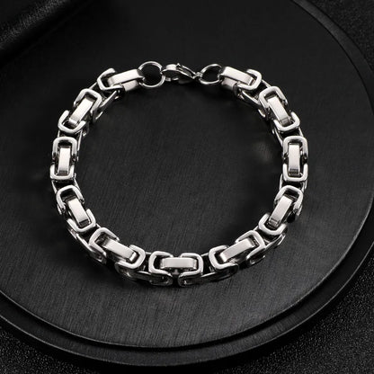 Men's Titanium Steel Byzantine Imperial Chain Bracelet