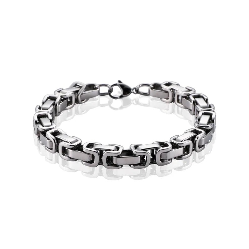 Men's Titanium Steel Byzantine Imperial Chain Bracelet