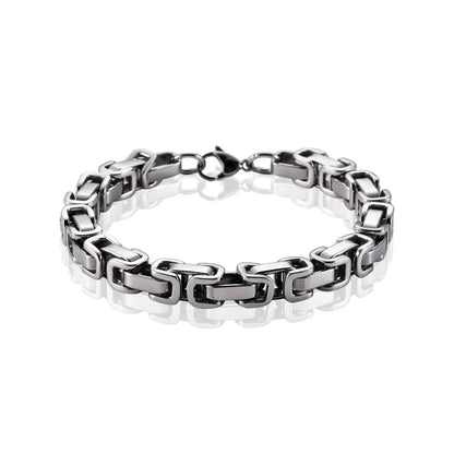 Men's Titanium Steel Byzantine Imperial Chain Bracelet