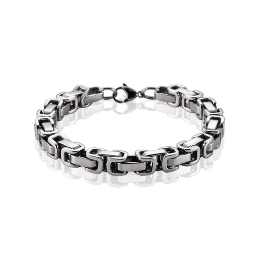 Men's Titanium Steel Byzantine Imperial Chain Bracelet