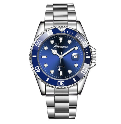 Gonewa Men's Military Stainless Steel Date Sport Quartz Analog Wrist Watch