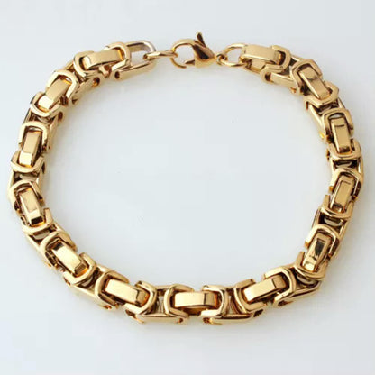 Men's Titanium Steel Byzantine Imperial Chain Bracelet