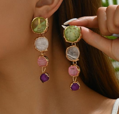 Gemstone Cascade Drop Earrings