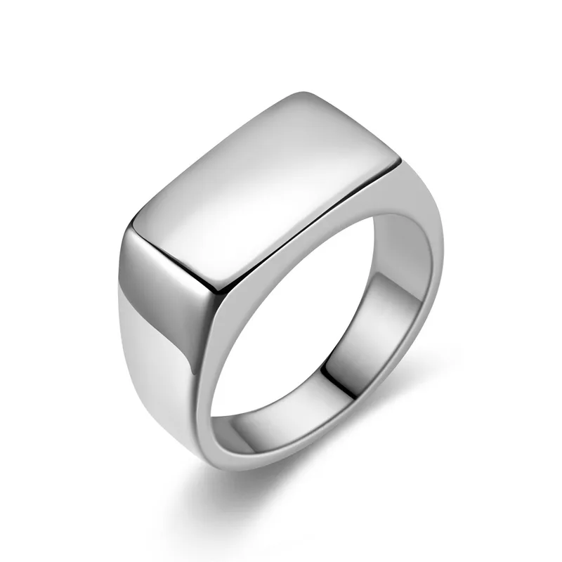 Square Signet Ring | Titanium Steel | Gold, Silver, Black & Vintage | Men