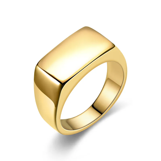 Square Signet Ring | Titanium Steel | Gold, Silver, Black & Vintage | Men
