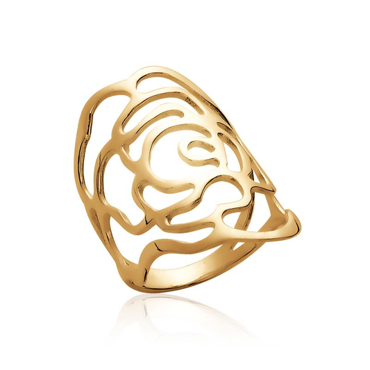 Gold Rose Cut-Out Statement Ring
