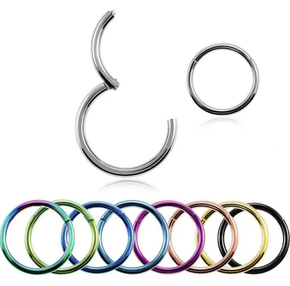 Hinged Segment Clicker Nose Ring – Stainless Steel Seamless Hoop