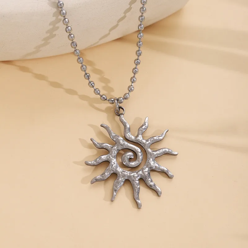 Spiral Sun Pendant Necklace