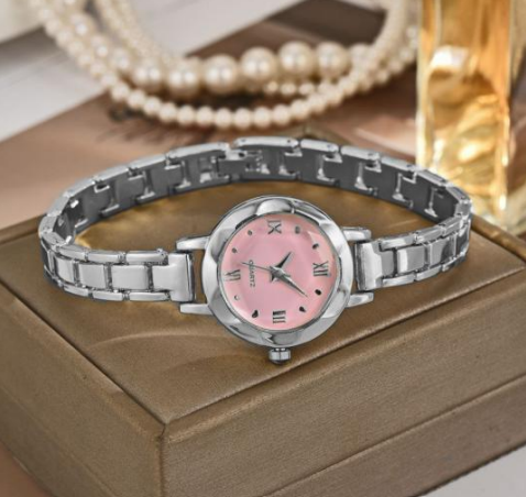 Exquisite Women's Quartz Watch – Ice Blue Dial Silver Bracelet Luxury Style