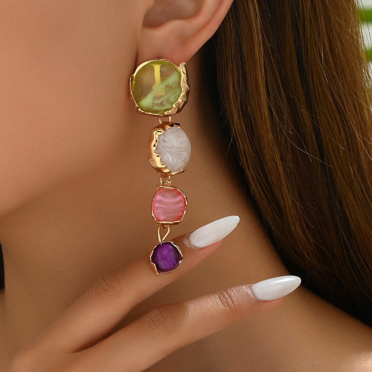 Gemstone Cascade Drop Earrings