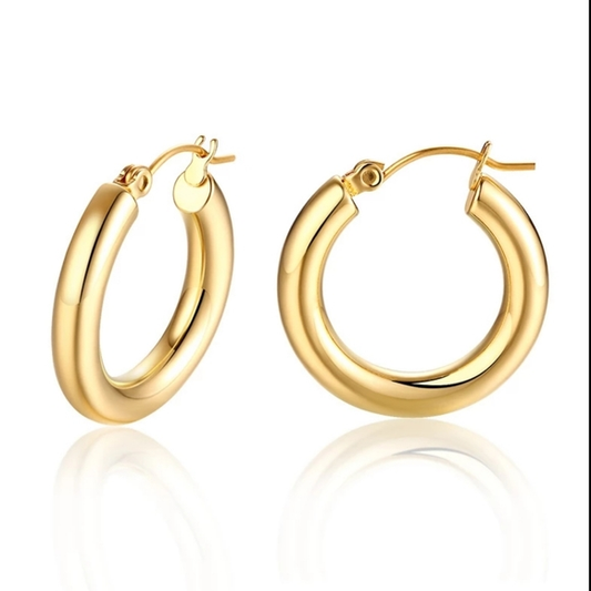 Chunky Gold Hoop Earrings – 18K Gold Plated Stainless Steel