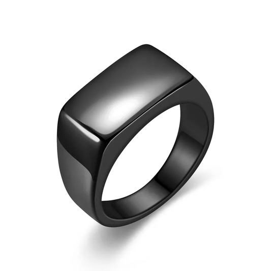 Square Signet Ring | Titanium Steel | Gold, Silver, Black & Vintage | Men