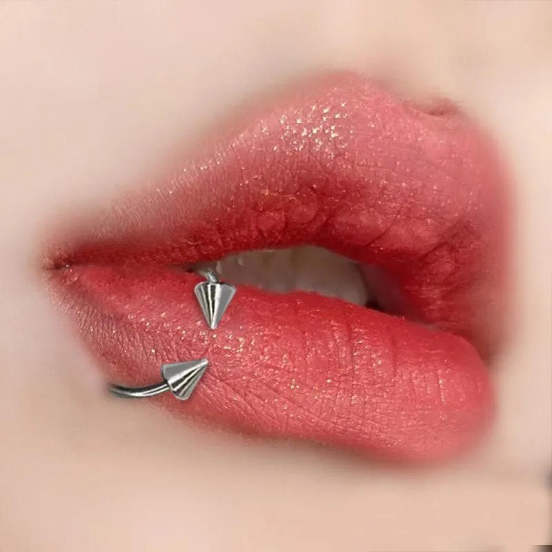 C-Shaped Spike Horseshoe Nose Ring – Stainless Steel Body Piercing Jewelry