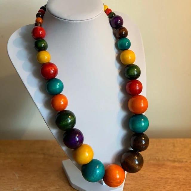 Multicolour Chunky Bead Necklace & Earring Set – Vibrant Resin Jewelry