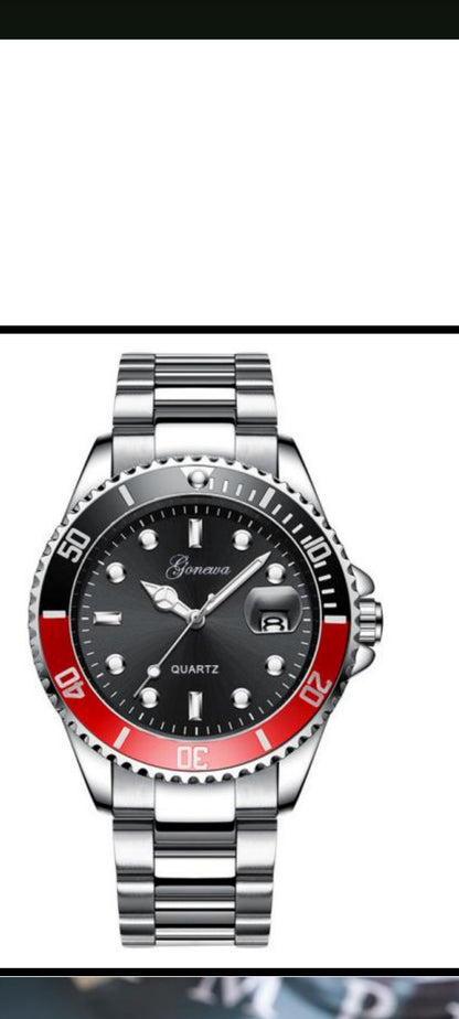 Gonewa Men's Military Stainless Steel Date Sport Quartz Analog Wrist Watch