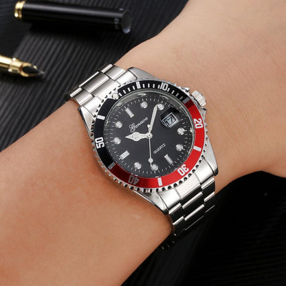Gonewa Men's Military Stainless Steel Date Sport Quartz Analog Wrist Watch
