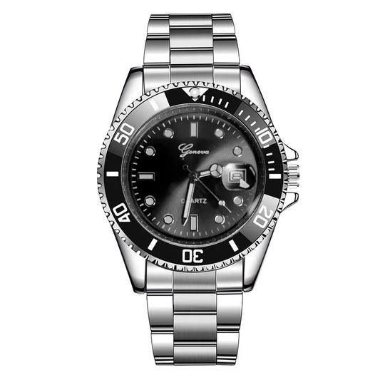 Gonewa Men's Military Stainless Steel Date Sport Quartz Analog Wrist Watch